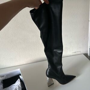 Schutz Cyrus Embellished Heel Over the Knee Boots in size 8 brand NEW